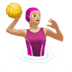 🤽🏼‍♀️ woman playing water polo: medium-light skin tone display on Apple